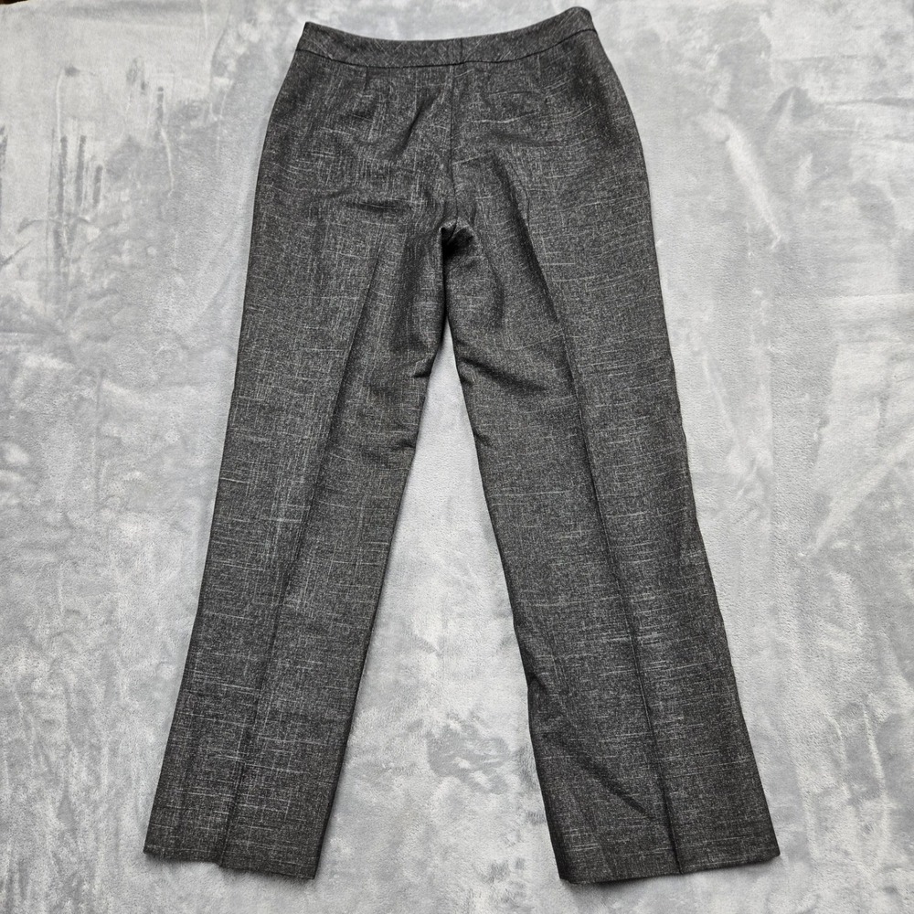 Kasper Petite Grey Textured Dress Pants Size 4P Flat Front Lined Trousers